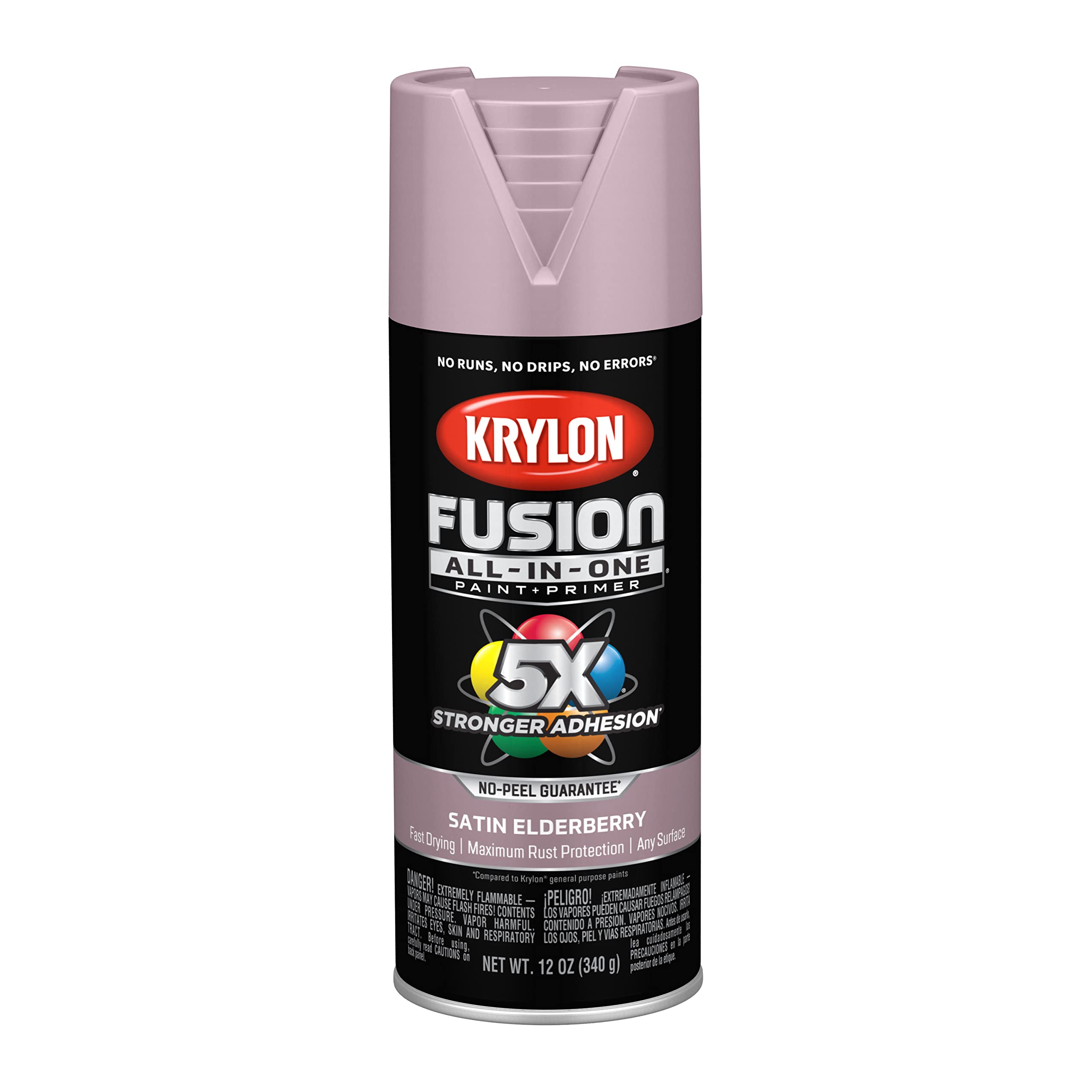 Krylon K02938007 Fusion All-In-One, Satin, Elderberry, 12 oz